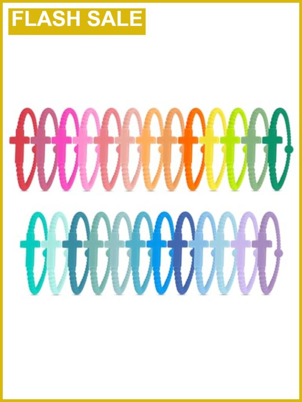 Cross Silicone Bracelet Set 25 Pack Food Grade Religious Wristband